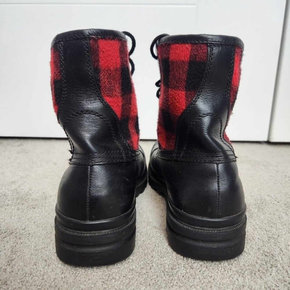Polo Ralph Lauren Udel Men's Duck Boots Black Red Plaid Size 10.5 - Picture 5 of 12